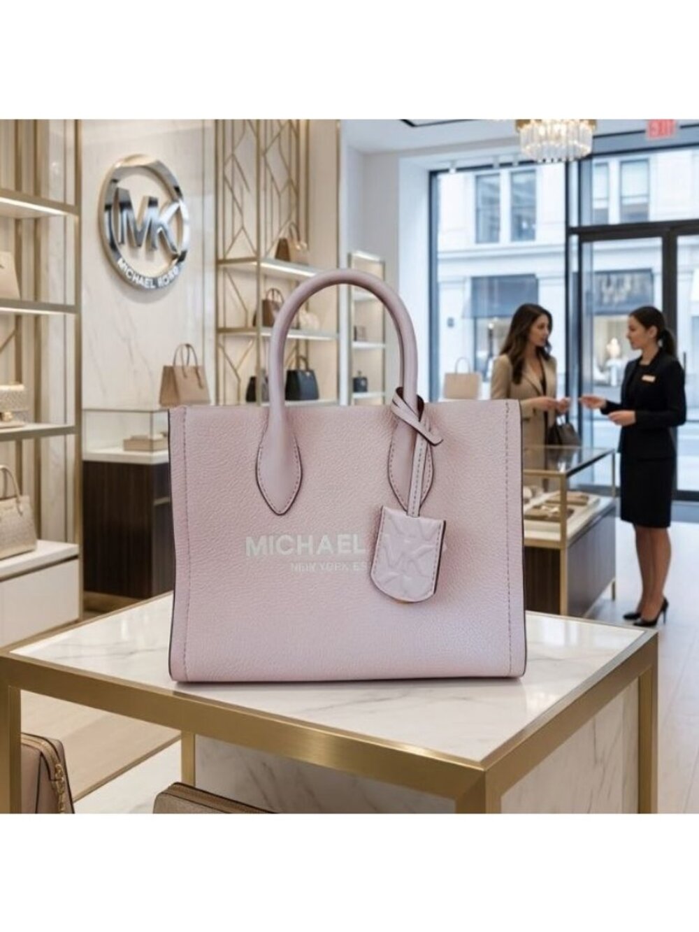 Michael Kors Mirella Small Shopping Tote Shoulder Crossbody Bag Pink 35S2G7ZC5L